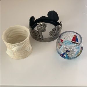 Yankee Candle beach theme candle holders